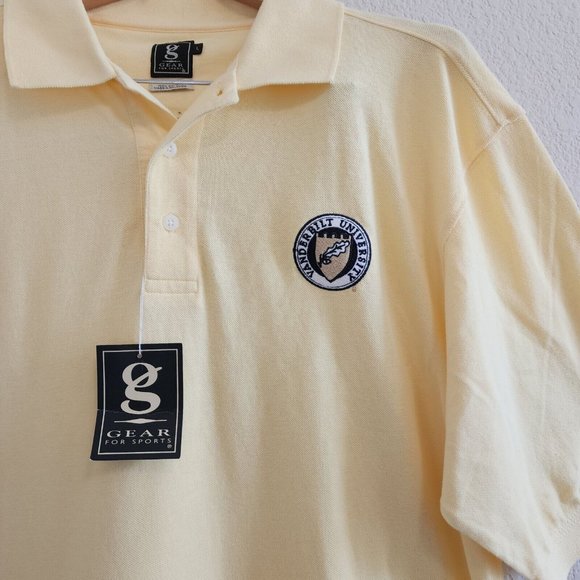 NWT Vanderbilt University College Yellow Logo 100% Cotton Polo XL - Picture 3 of 10